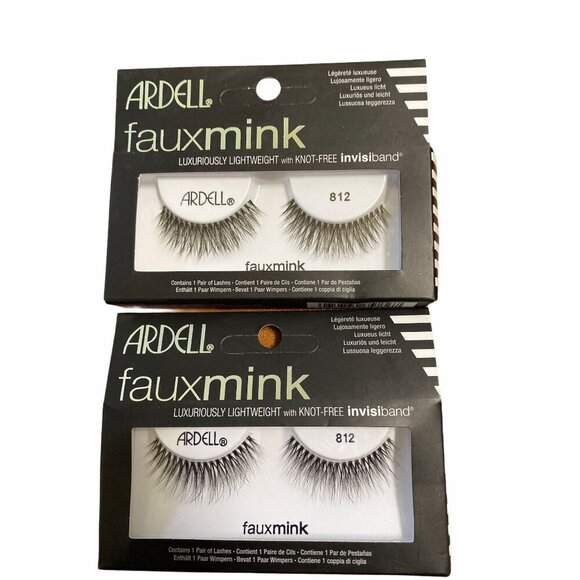 Ardell Faux Mink Lashes 812 Luxuriously Lightweight Knot-Free Invisiband 2 Packs - Picture 1 of 4